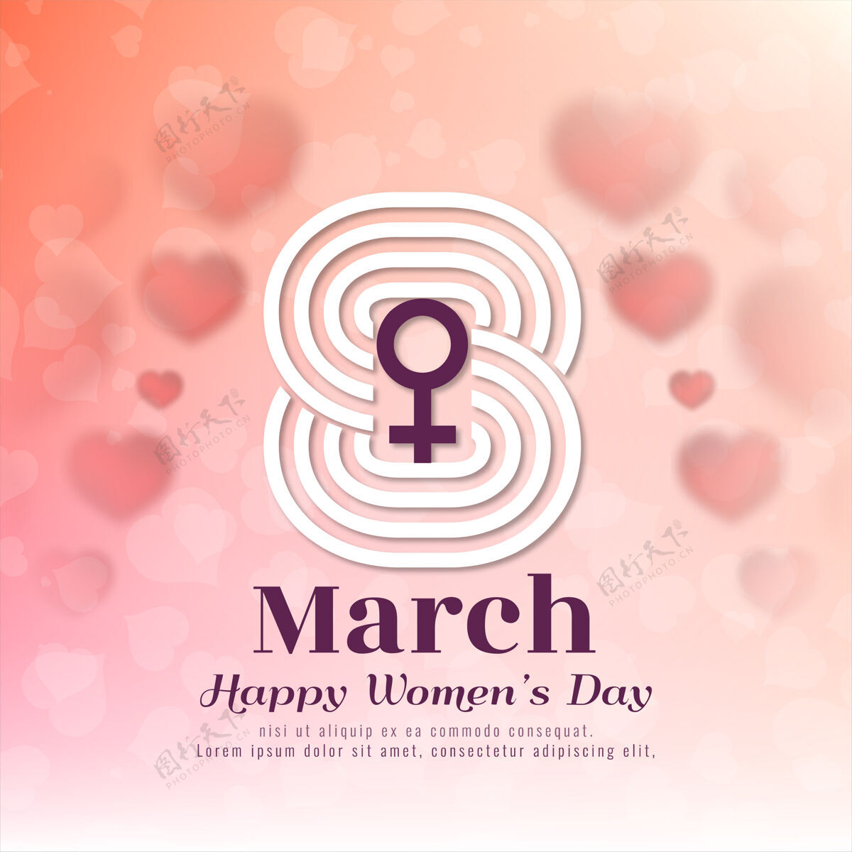 事件3月8日象征三八妇女节快乐性别背景女性性别符号