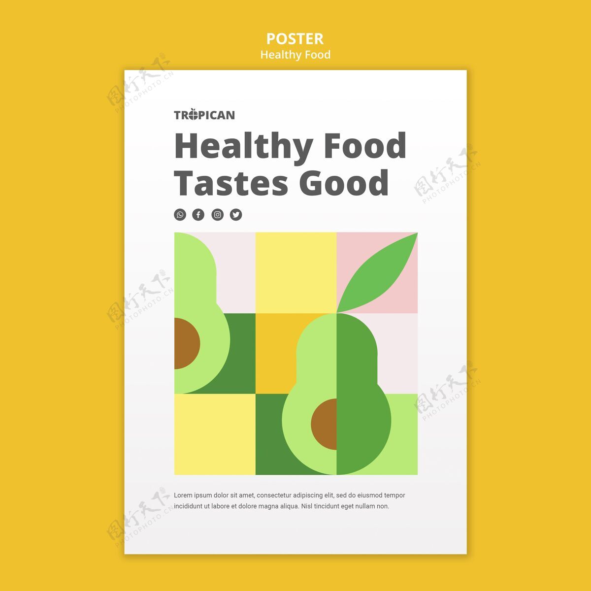 自然健康食品海报模板模板有机食品海报模板