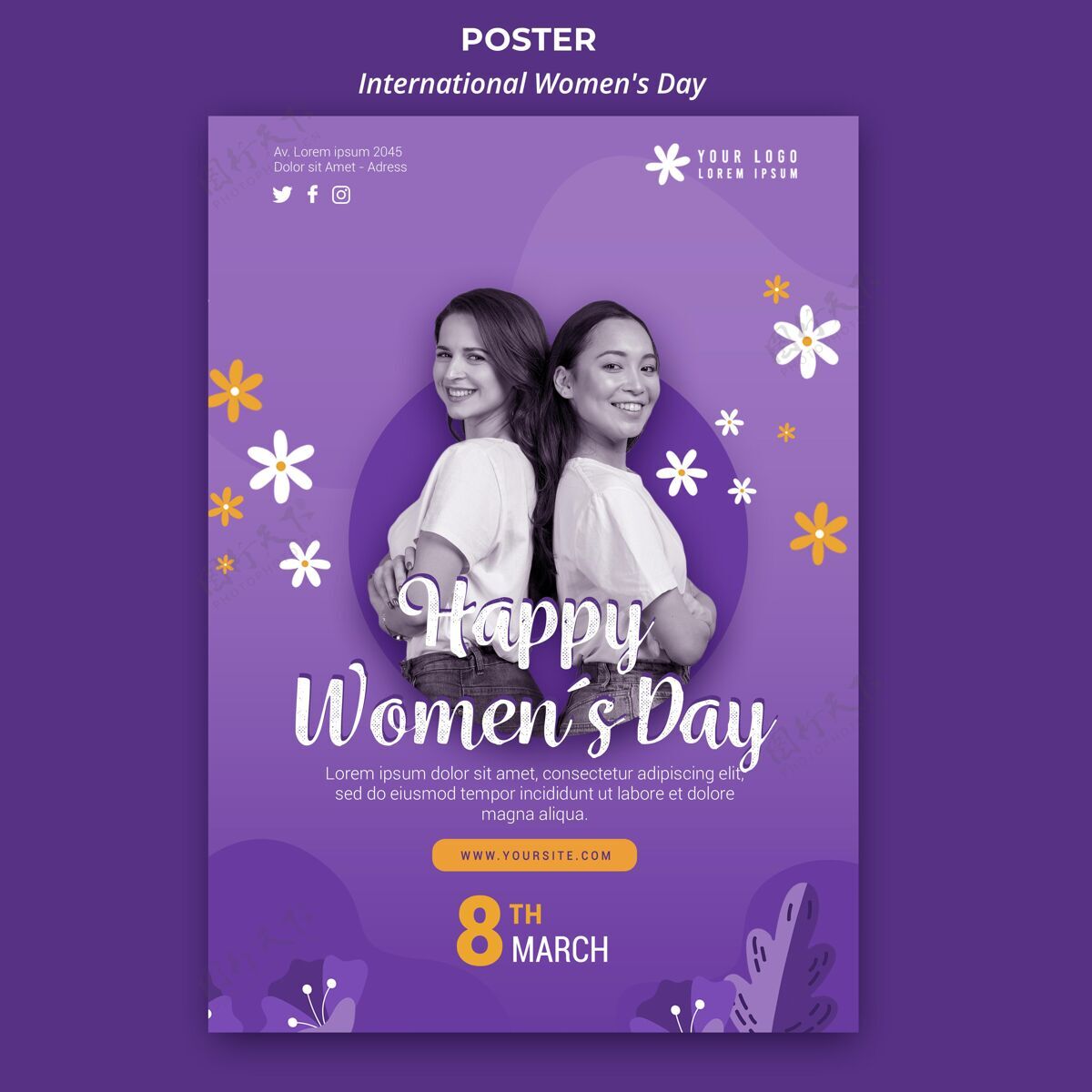 海报模板国际妇女节海报模板海报3月8日