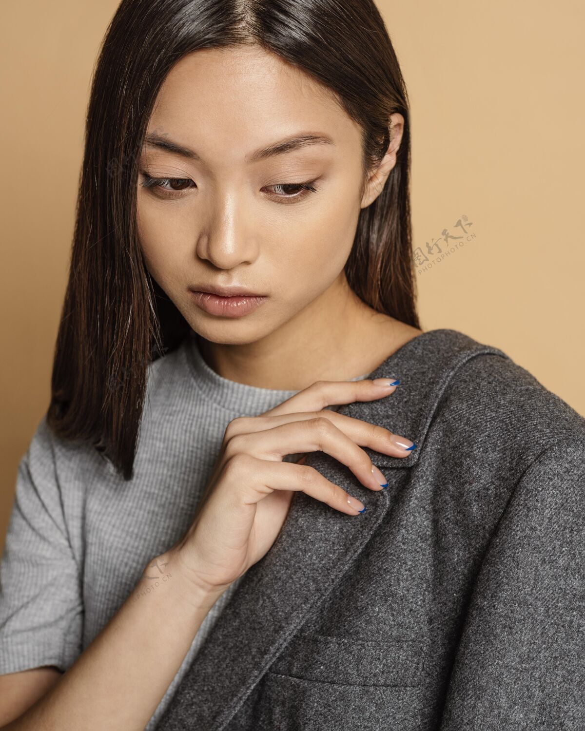 日本人日本年轻女子画像肖像工作室模特
