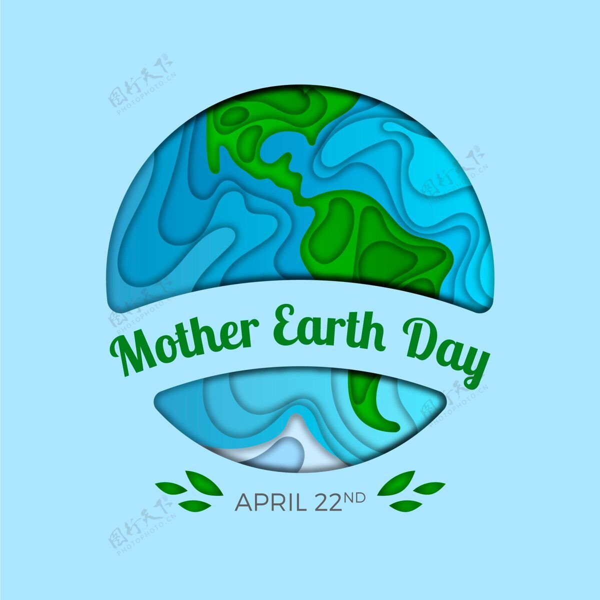 地球日地球母亲节插图在纸上地球环境生态系统