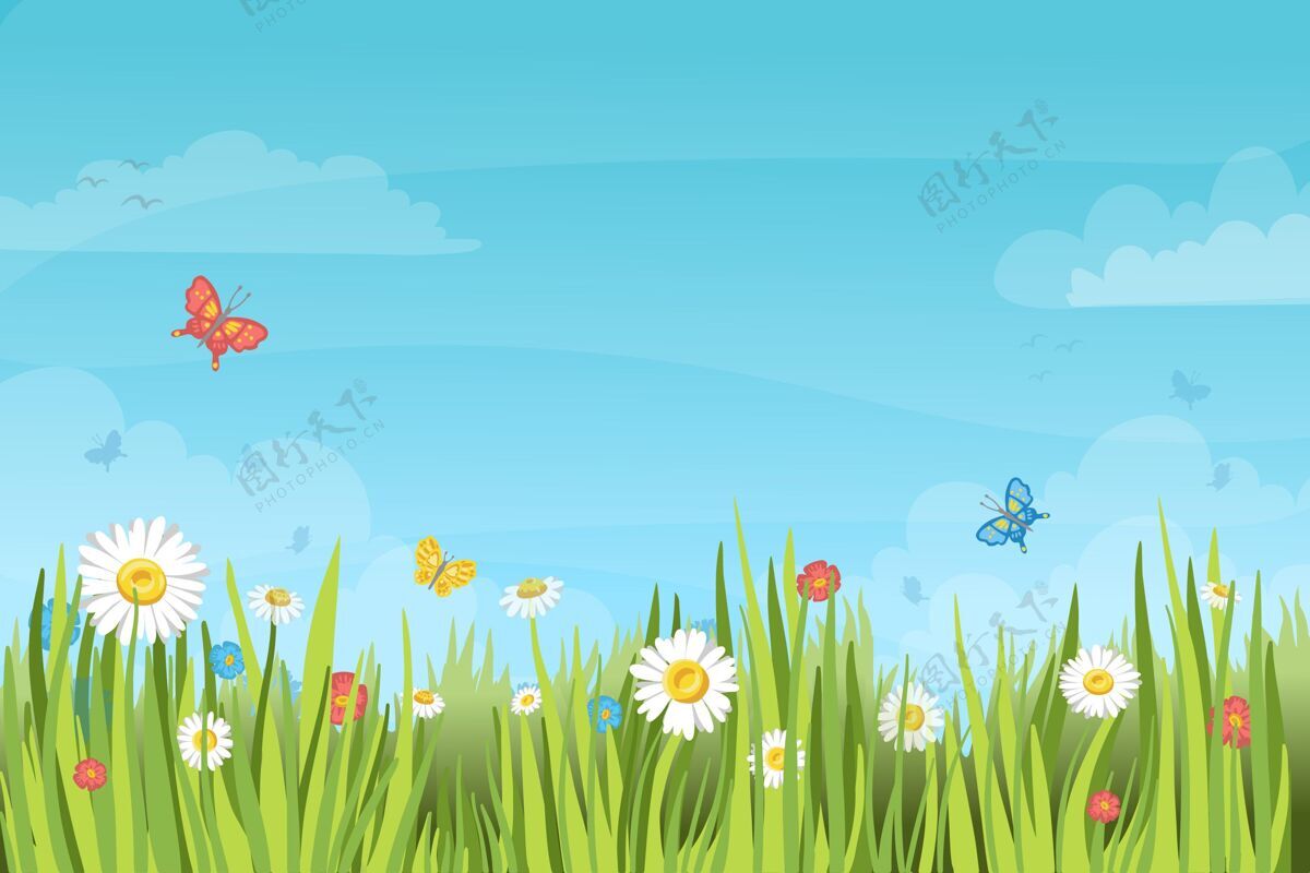 花卉背景手绘春季背景背景春天的背景花卉