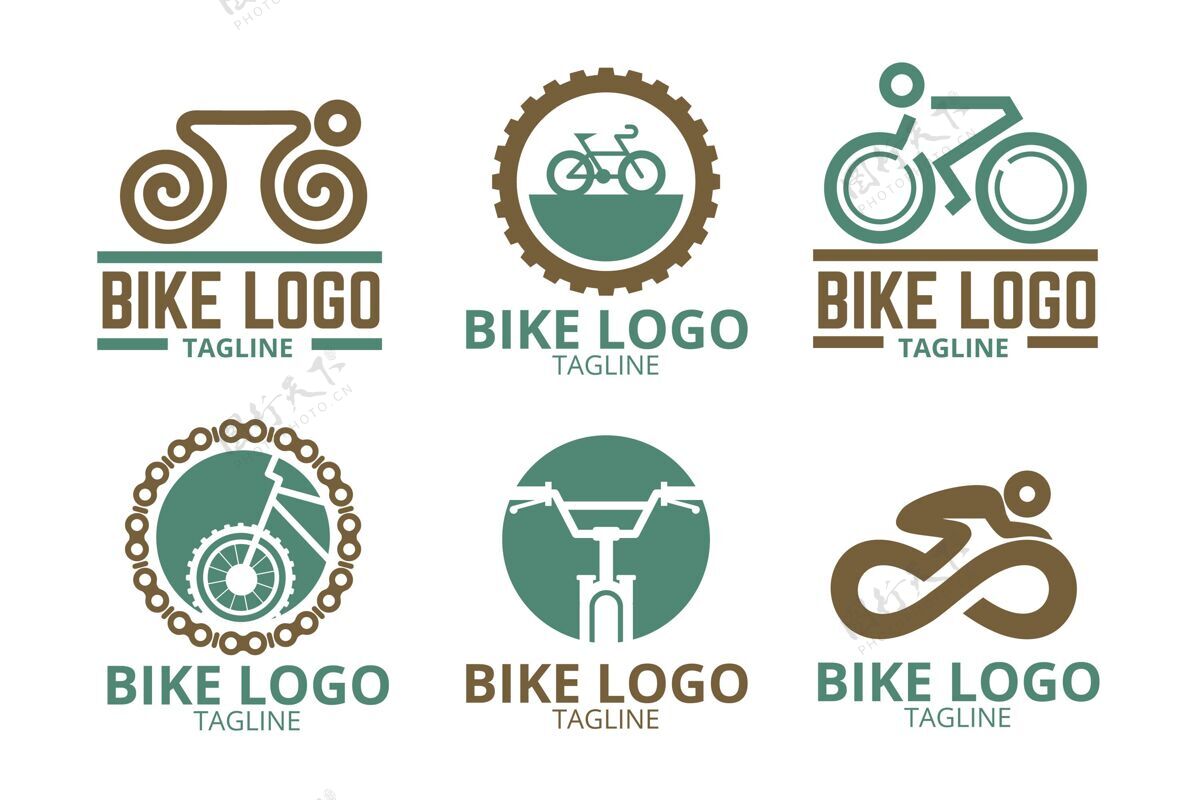包装自行车标志收集在平面设计平面设计自行车徽章