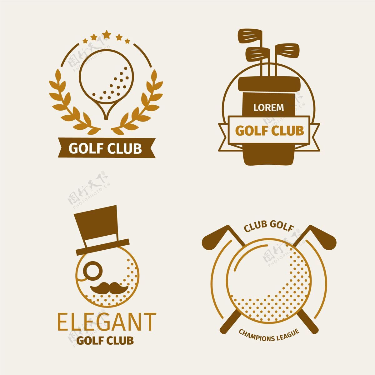 高尔夫平面高尔夫标志系列形象品牌企业形象