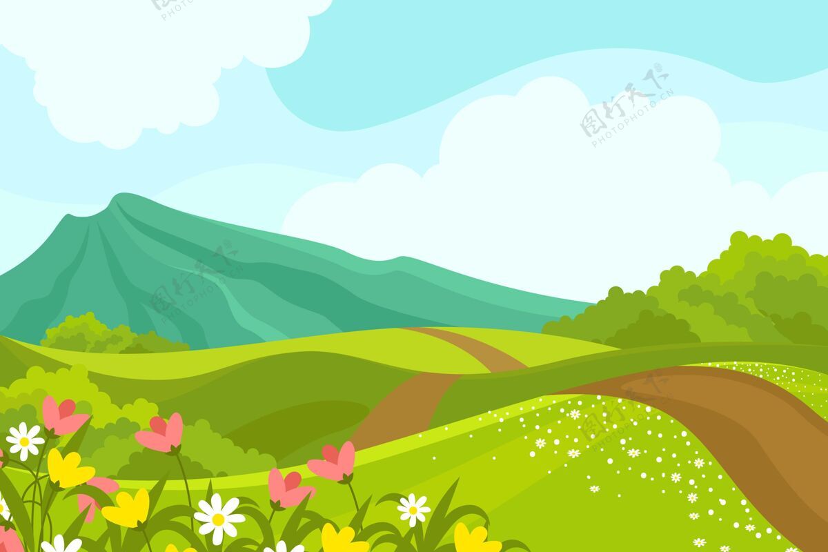 场景平面设计春季景观风景环境插图