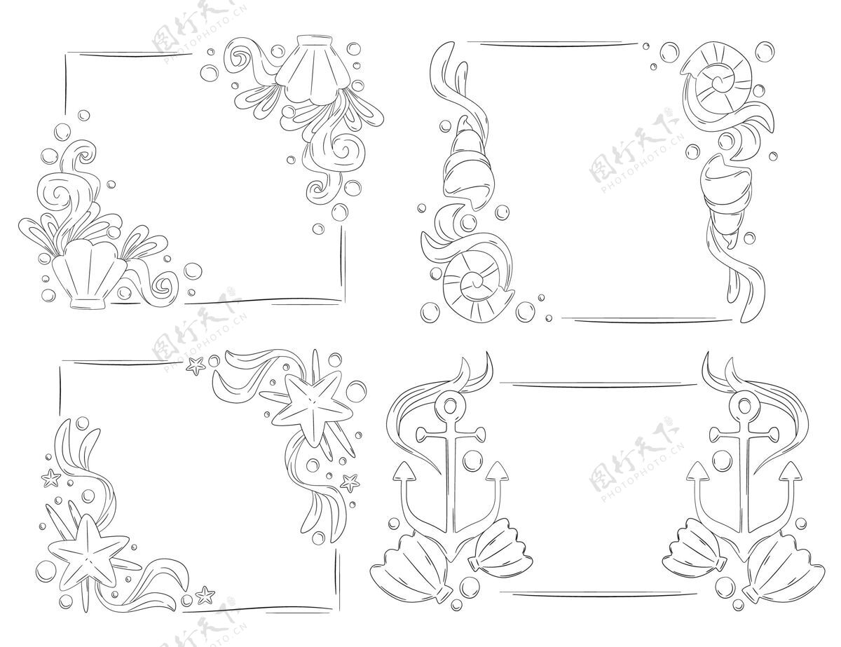 手绘装饰框系列绘图花卉包装