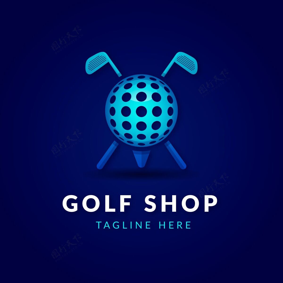俱乐部渐变高尔夫标志游戏活动徽章