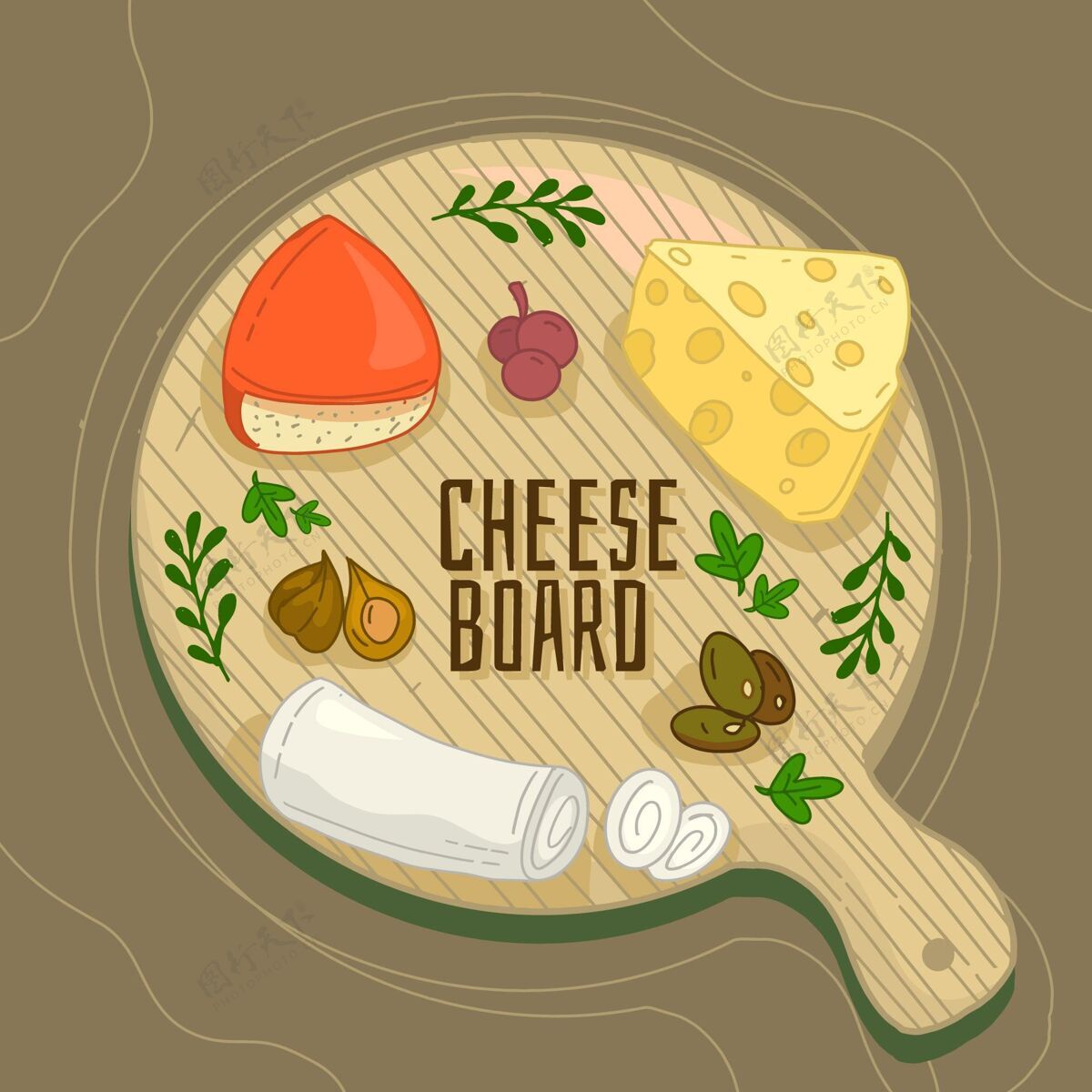 营养木板上的美味奶酪美味饮食食品