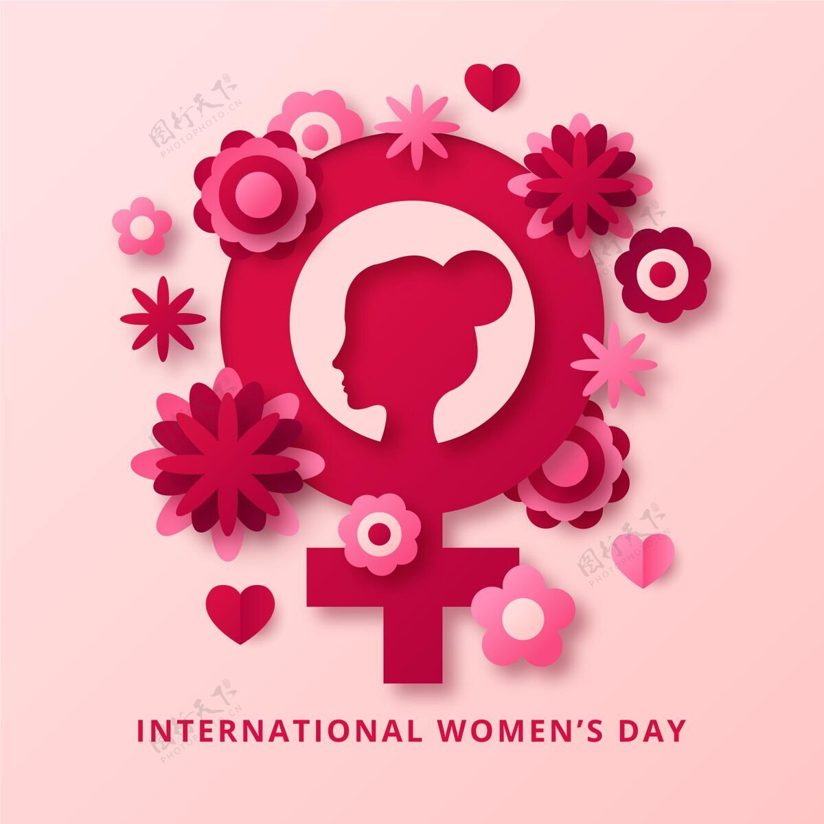 自由纸上写实的国际妇女节国际庆祝节日