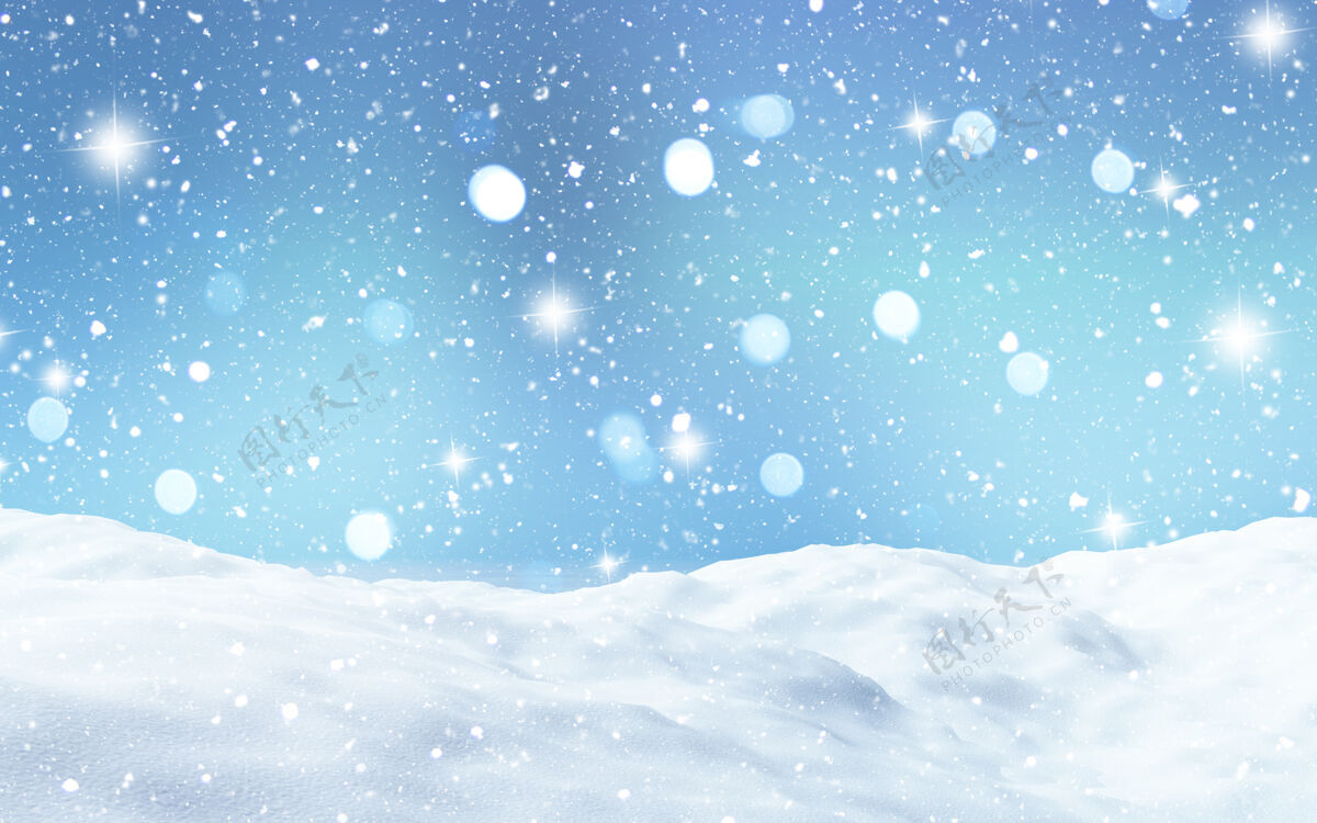 渲染雪景的3d渲染云多云雪