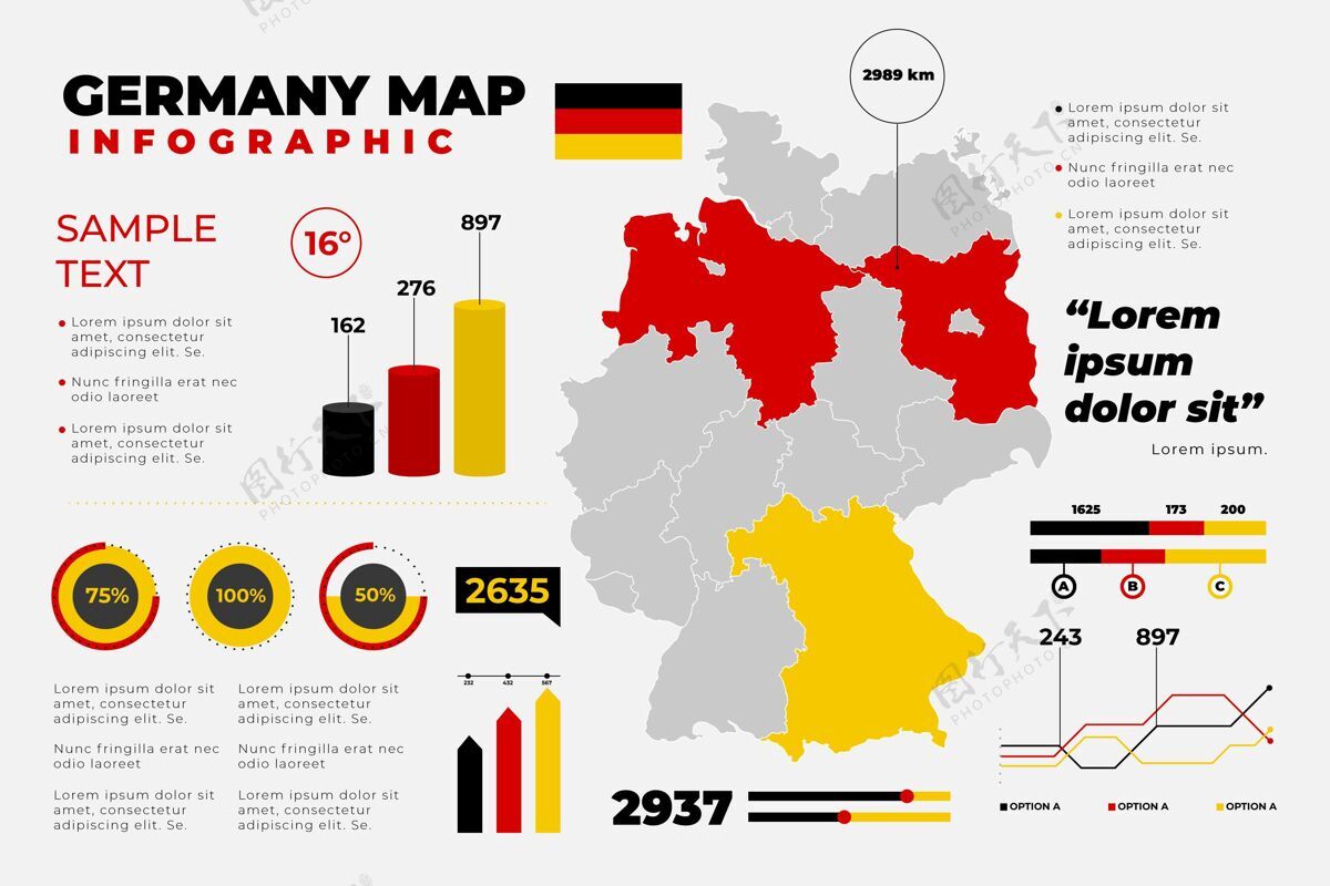 平面平面德国地图信息图地图过程开发