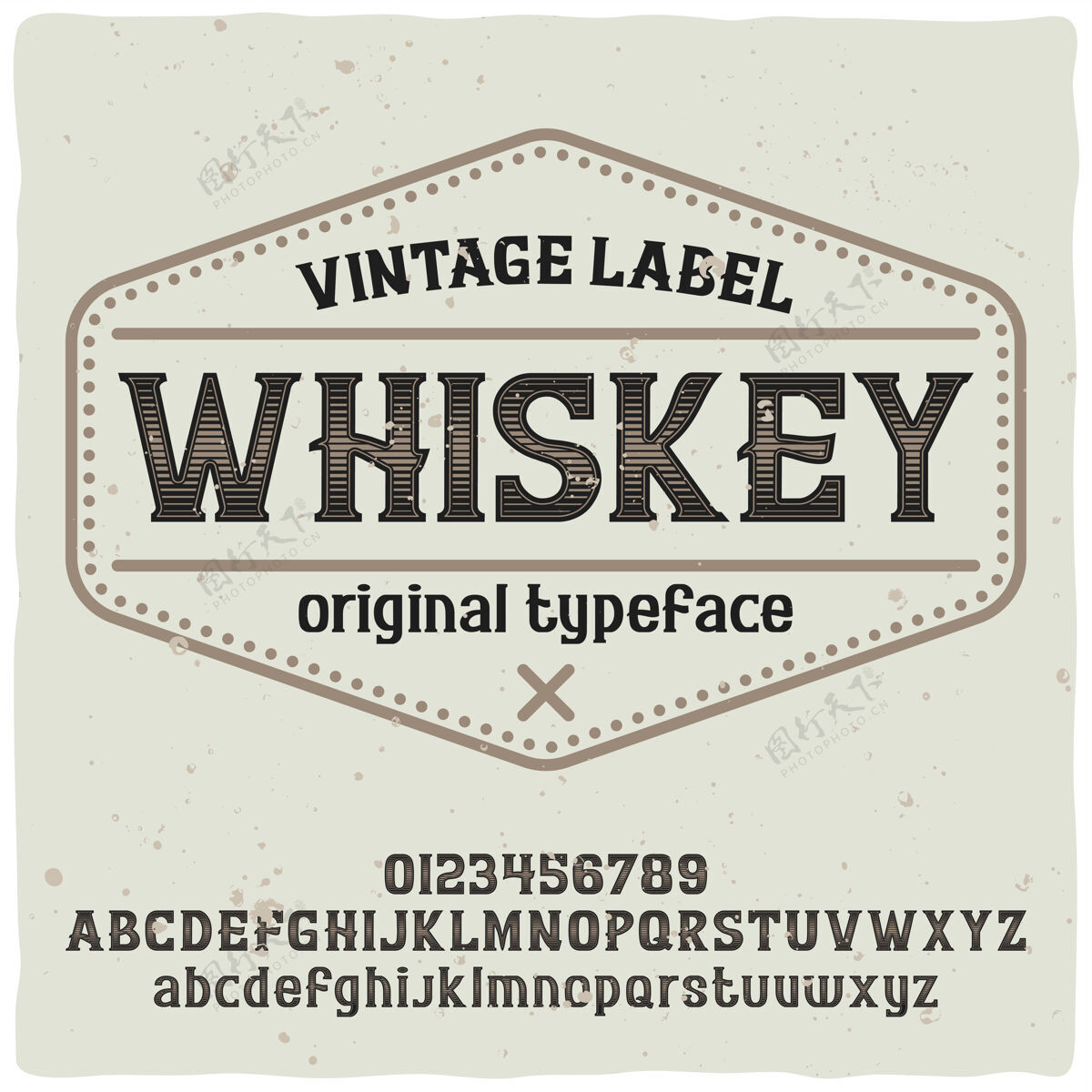 杜松子酒复古标签字体命名威士忌良好的手工字体杯子手字母